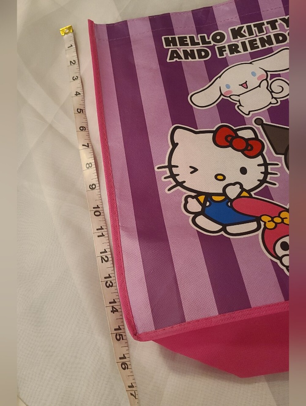 NWT Sanrio Collectible Hello Kitty and Friends Pink Purple Striped Tote - Picture 4 of 6